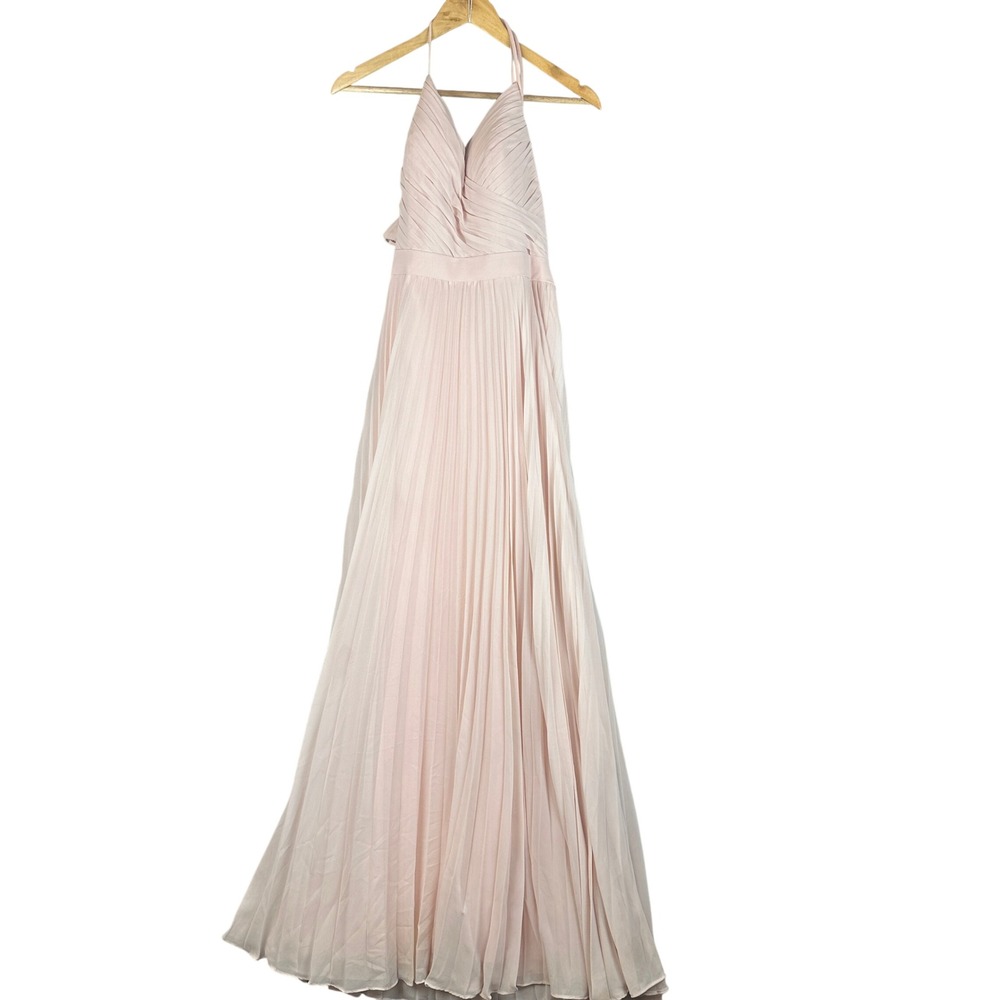 Camille La Vie Pink Halter Pleated Dress Formal Party Cocktail Size 8